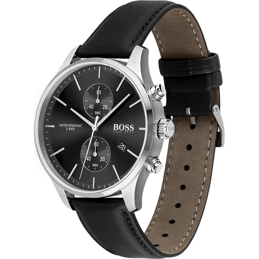 Hugo Associate HB 1513803,  германия мужские часы на браслете кожаный боковой вид